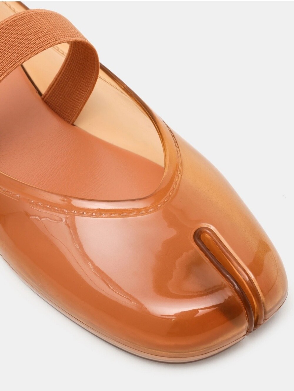 Steve Madden Cova Split Toe Tabi Jelly Mule Flats In Blush - Picture 6 of 9